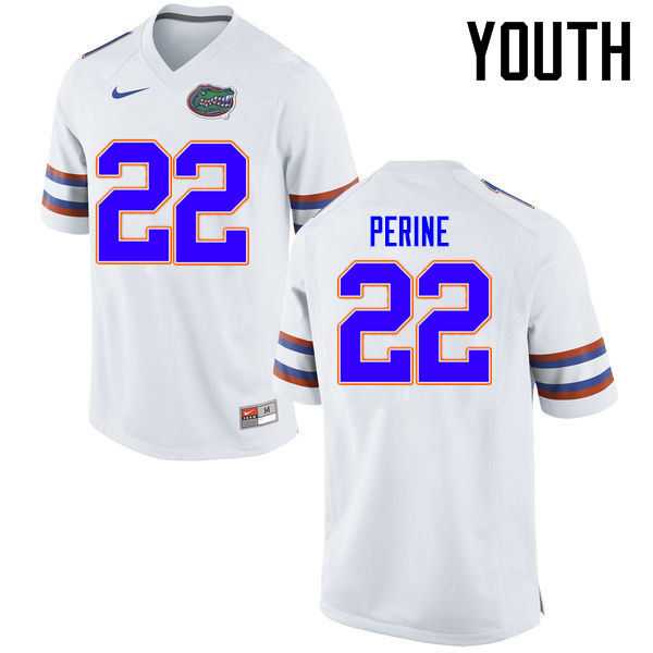 Youth Florida Gators #22 Lamical Perine College Football Jerseys Sale-White - Click Image to Close